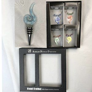 Ashley Nicole Wine Stopper and Wine Charm Set